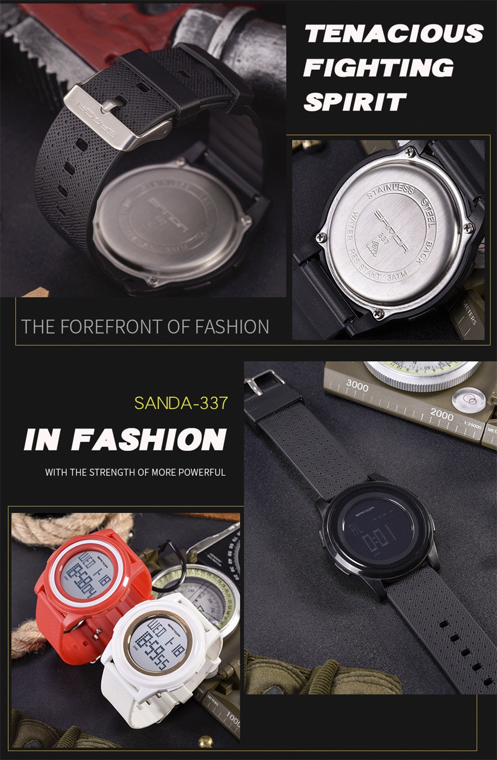 Sanda Fashion Lovers LED Movement Waterproof Digital Watches- Multi-A Sanda Fashion Lovers LED Movement Waterproof Digital Watches- Multi-A