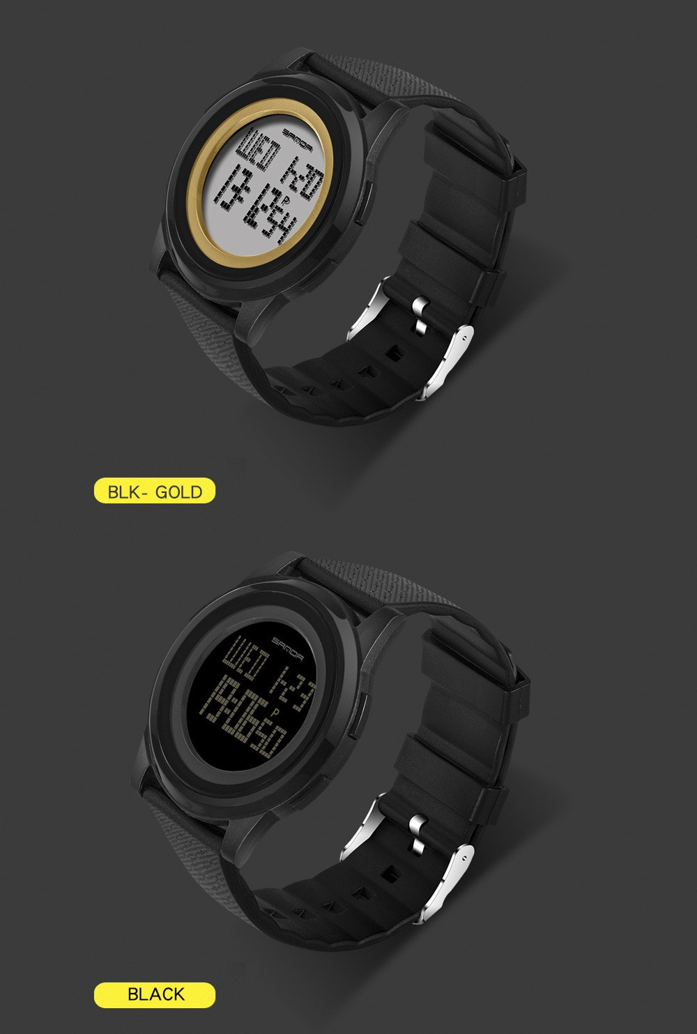 Sanda Fashion Lovers LED Movement Waterproof Digital Watches- Multi-A Sanda Fashion Lovers LED Movement Waterproof Digital Watches- Multi-A