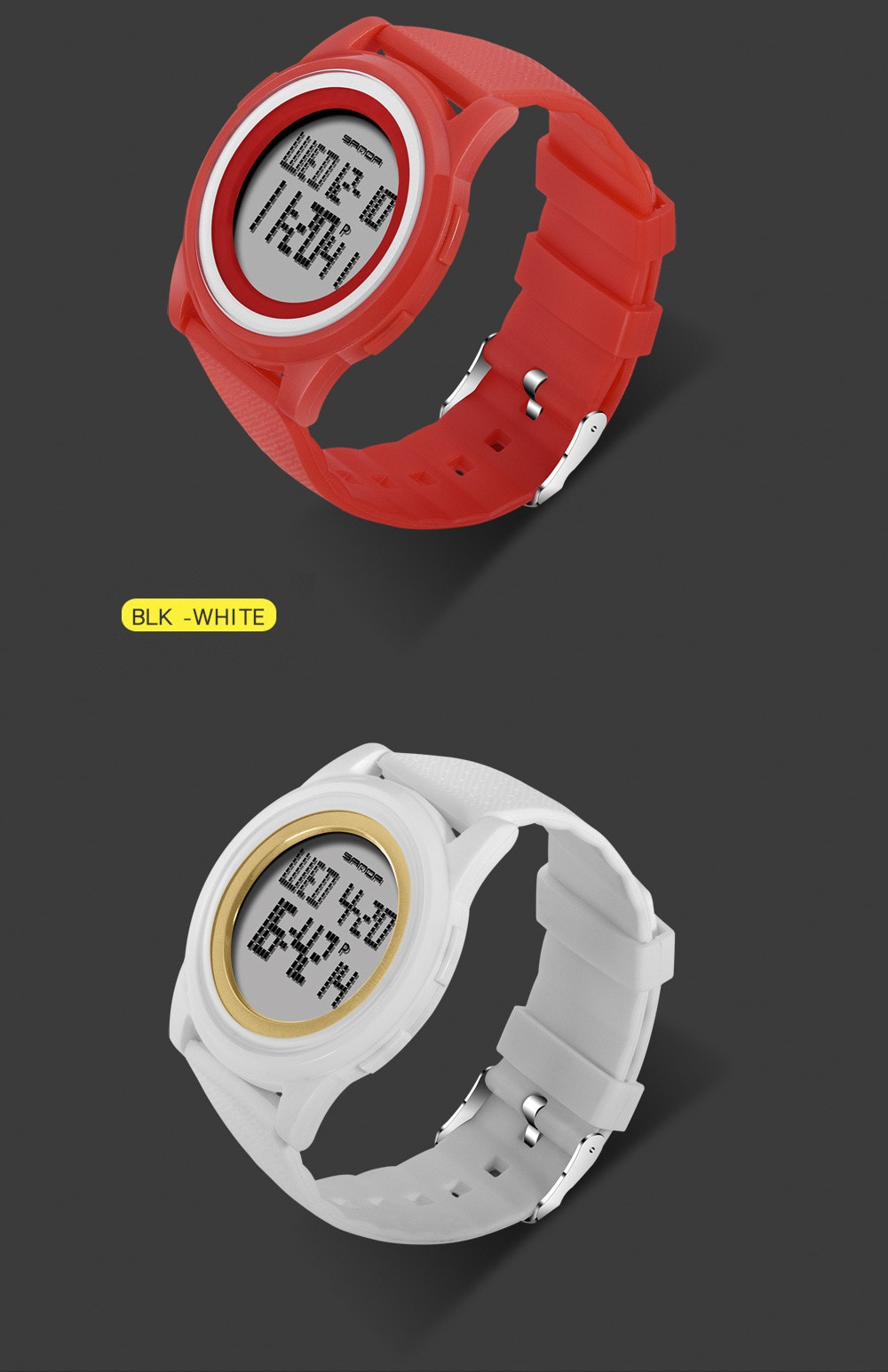 Sanda Fashion Lovers LED Movement Waterproof Digital Watches- Multi-A Sanda Fashion Lovers LED Movement Waterproof Digital Watches- Multi-A