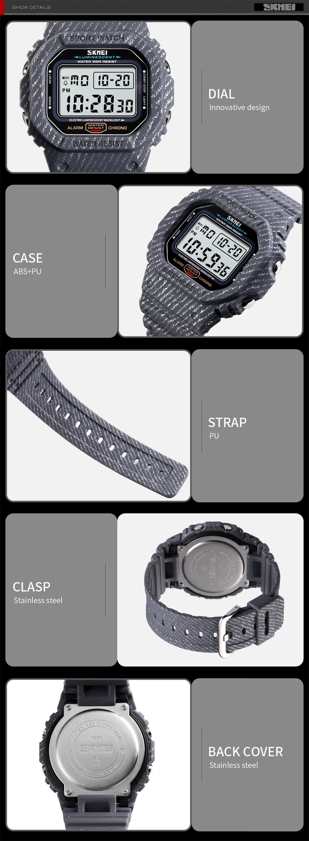 SKMEI Outdoor Sport Men Digital Fashion Watches- Celeste SKMEI Outdoor Sport Men Digital Fashion Watches- Celeste