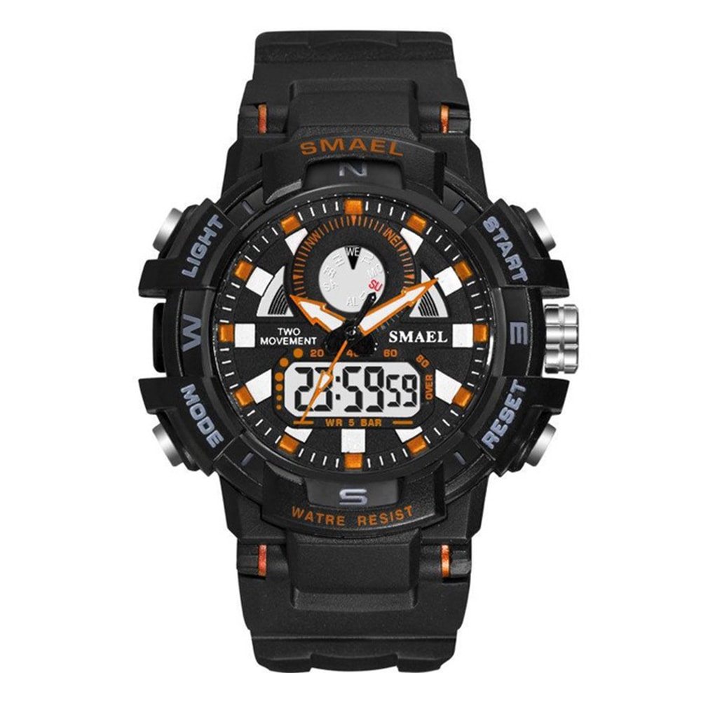 Smael Men'S Fashion Creative Large Dial Noctilucent Analog-Digital Sport Watch- White Smael Men'S Fashion Creative Large Dial Noctilucent Analog-Digital Sport Watch- White