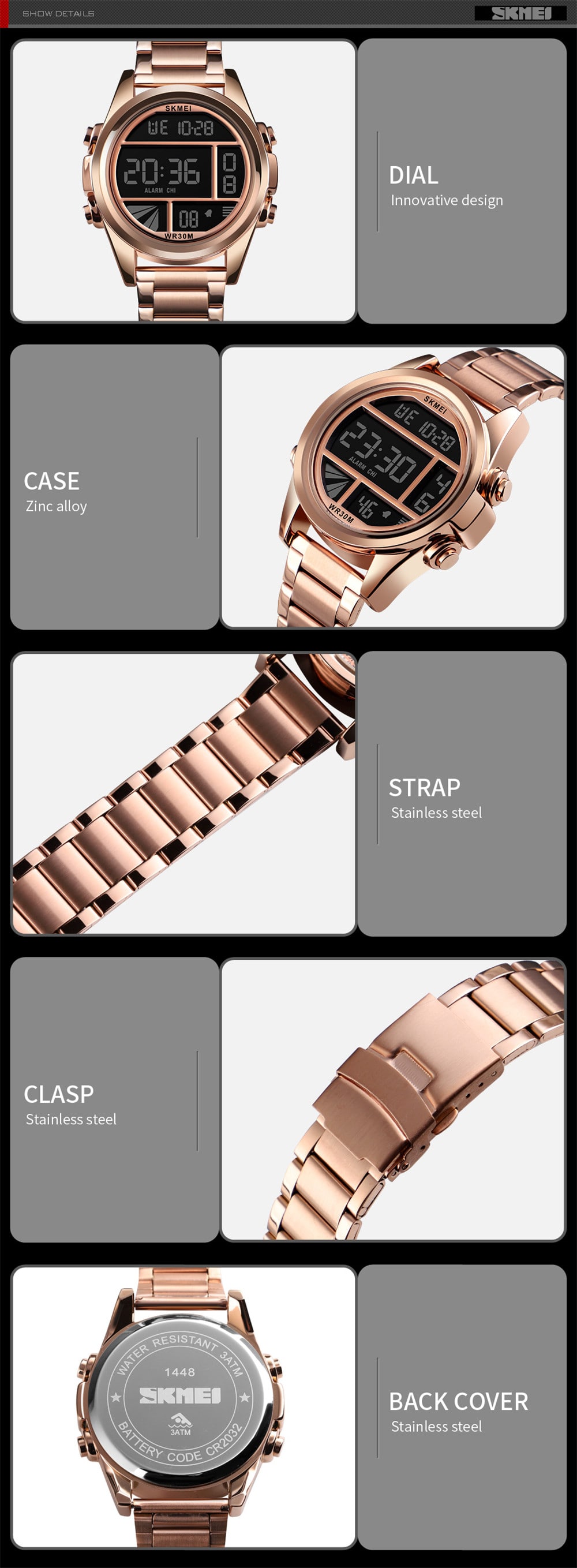 SKMEI Fashion Waterproof Digital Men Watch- Silver SKMEI Fashion Waterproof Digital Men Watch- Silver
