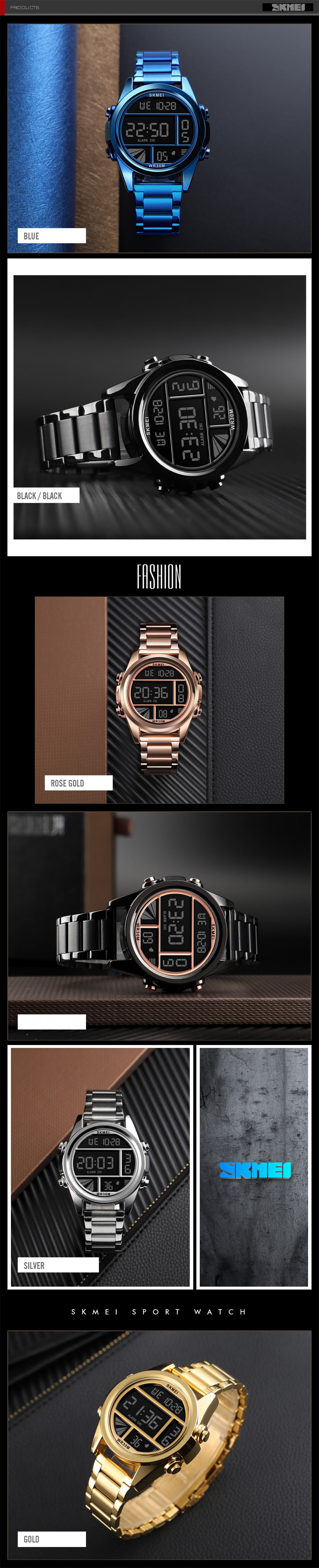 SKMEI Fashion Waterproof Digital Men Watch- Silver SKMEI Fashion Waterproof Digital Men Watch- Silver