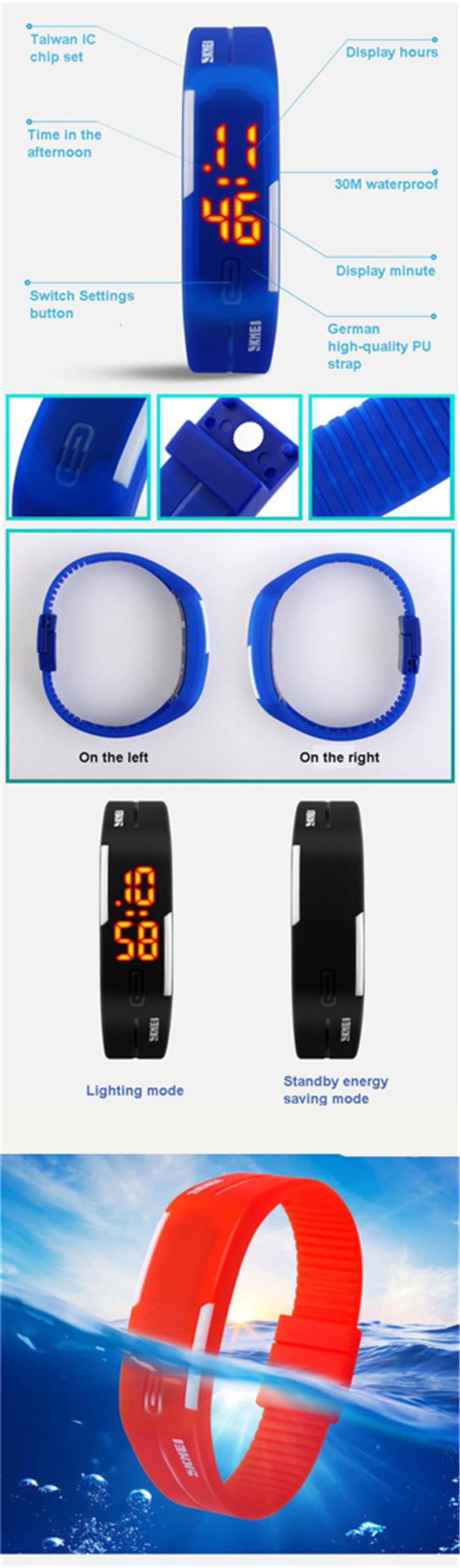 Unisex Electronic Watch All Match Simple Design Fashion Accessory- Yellow Unisex Electronic Watch All Match Simple Design Fashion Accessory- Yellow