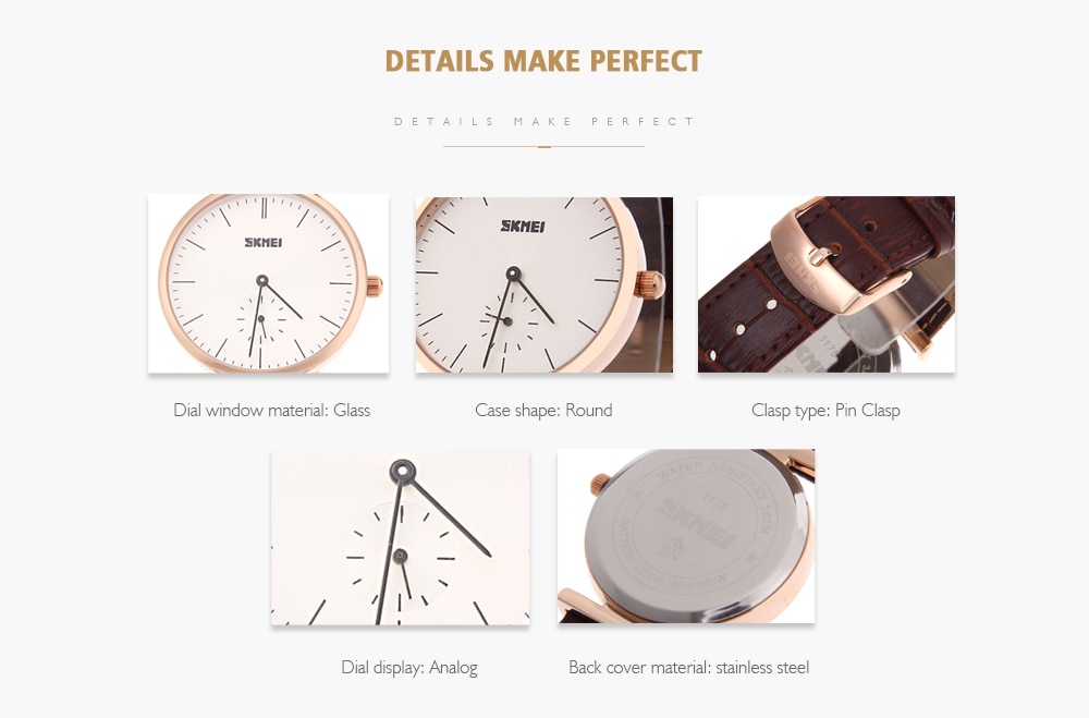 SKMEI 1175 Unisex Quartz Watch Genuine Leather Band Sub-dial 3ATM Water Resistance Wristwatch- Silver and Black SKMEI 1175 Unisex Quartz Watch Genuine Leather Band Sub-dial 3ATM Water Resistance Wristwatch- Silver and Black