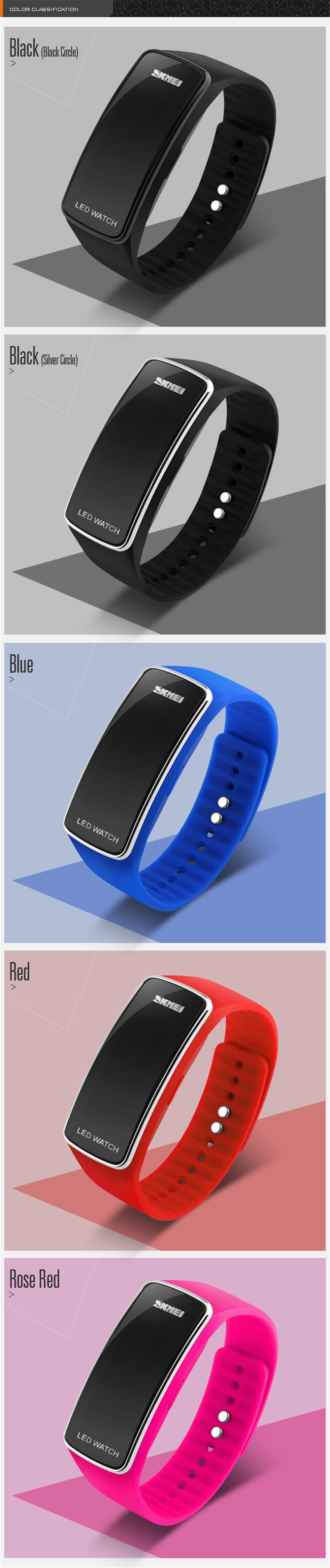 SKMEI Unisex Slim Design LED Digital Silicone Strap Watch Cool Watches- Black SKMEI Unisex Slim Design LED Digital Silicone Strap Watch Cool Watches- Black