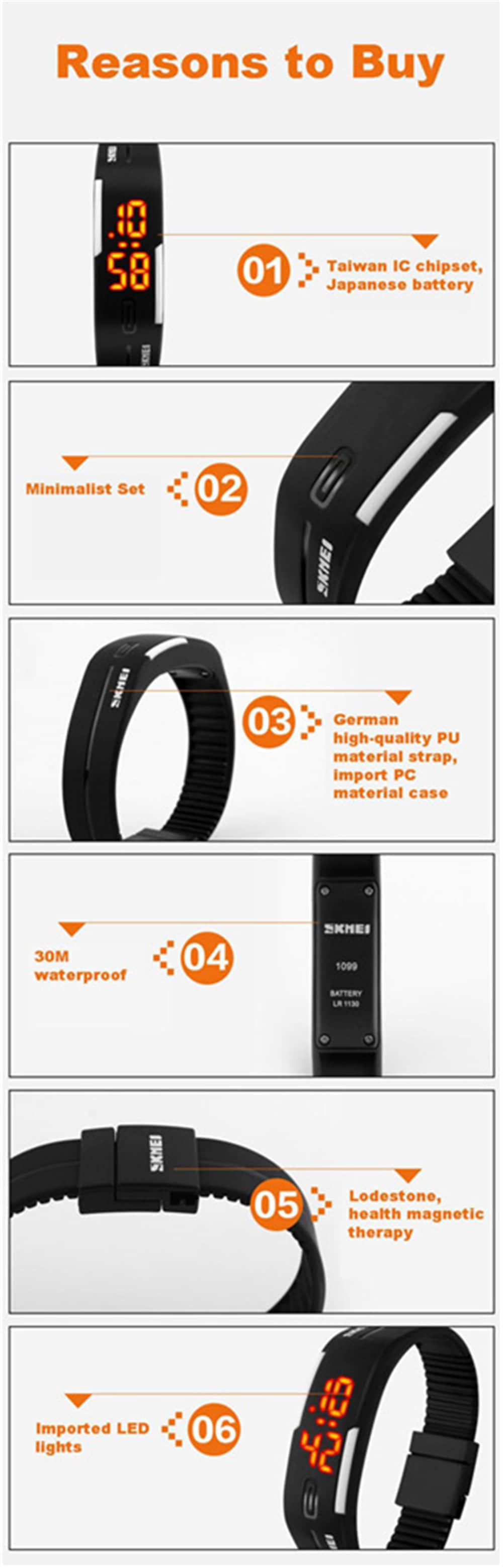 Unisex Electronic Watch All Match Simple Design Fashion Accessory- Black Unisex Electronic Watch All Match Simple Design Fashion Accessory- Black