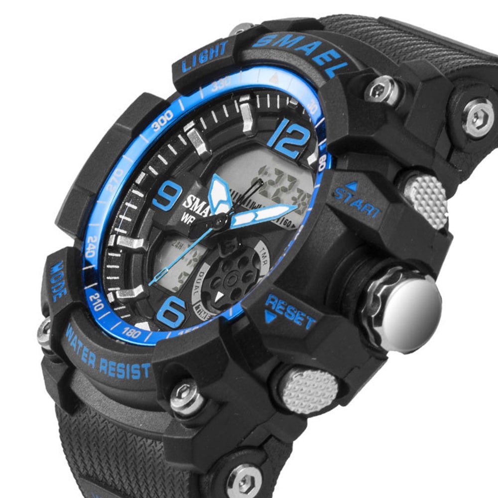Smael Fashion Creative Large Dial Water Resistant Analog-Digital Sport Watch- Light Khaki Smael Fashion Creative Large Dial Water Resistant Analog-Digital Sport Watch- Light Khaki