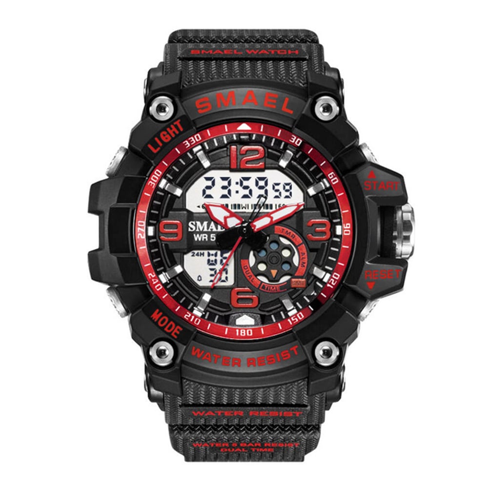 Smael Fashion Creative Large Dial Water Resistant Analog-Digital Sport Watch- Light Khaki Smael Fashion Creative Large Dial Water Resistant Analog-Digital Sport Watch- Light Khaki