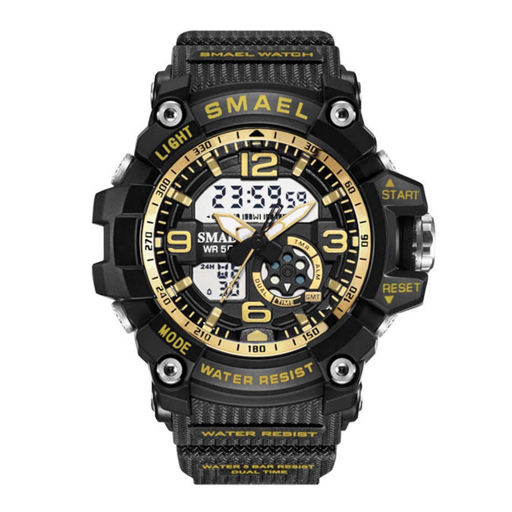 Smael Fashion Creative Large Dial Water Resistant Analog-Digital Sport Watch- Light Khaki Smael Fashion Creative Large Dial Water Resistant Analog-Digital Sport Watch- Light Khaki