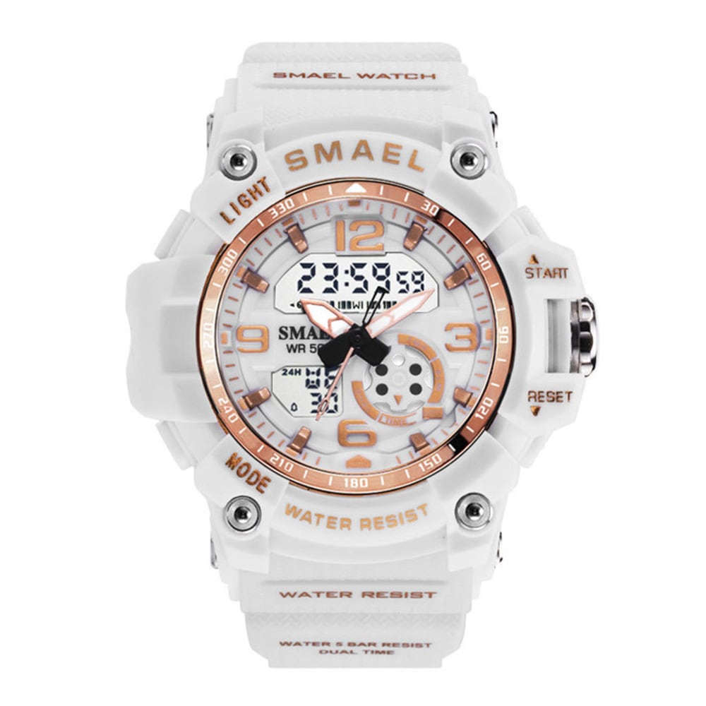 Smael Fashion Creative Large Dial Water Resistant Analog-Digital Sport Watch- Light Khaki Smael Fashion Creative Large Dial Water Resistant Analog-Digital Sport Watch- Light Khaki