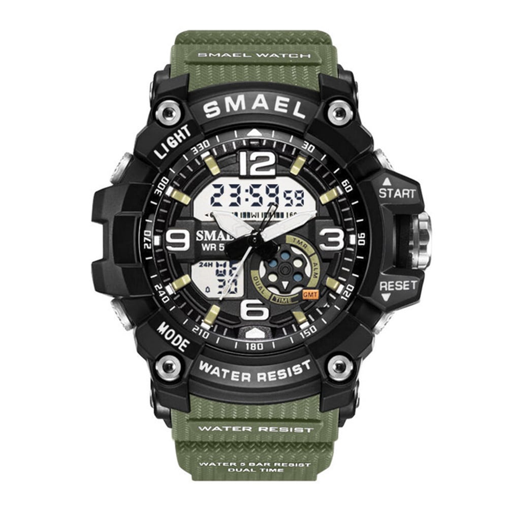 Smael Fashion Creative Large Dial Water Resistant Analog-Digital Sport Watch- Light Khaki Smael Fashion Creative Large Dial Water Resistant Analog-Digital Sport Watch- Light Khaki