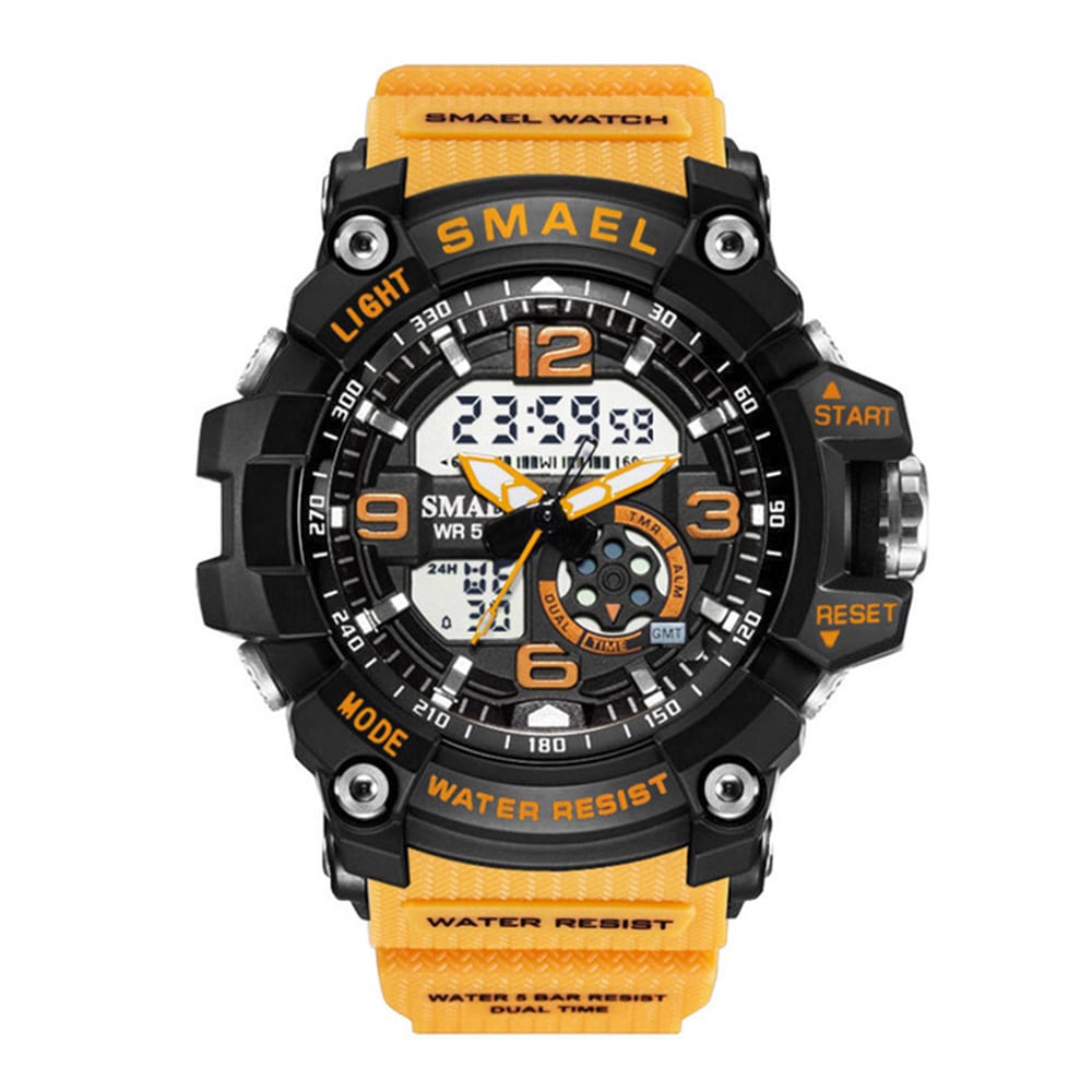 Smael Fashion Creative Large Dial Water Resistant Analog-Digital Sport Watch- Light Khaki Smael Fashion Creative Large Dial Water Resistant Analog-Digital Sport Watch- Light Khaki