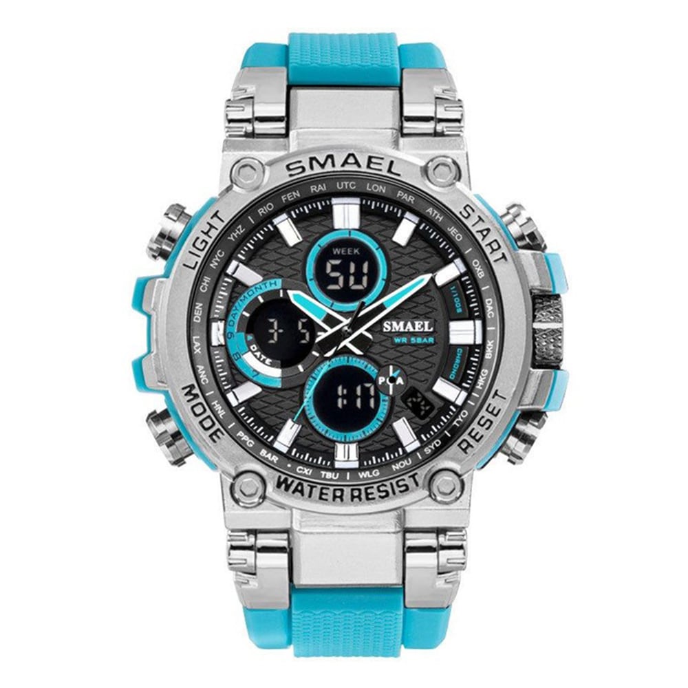 Smael Men'S Fashion Creative Large Dial Analog-Digital Sport Watch- Cherry Red Smael Men'S Fashion Creative Large Dial Analog-Digital Sport Watch- Cherry Red