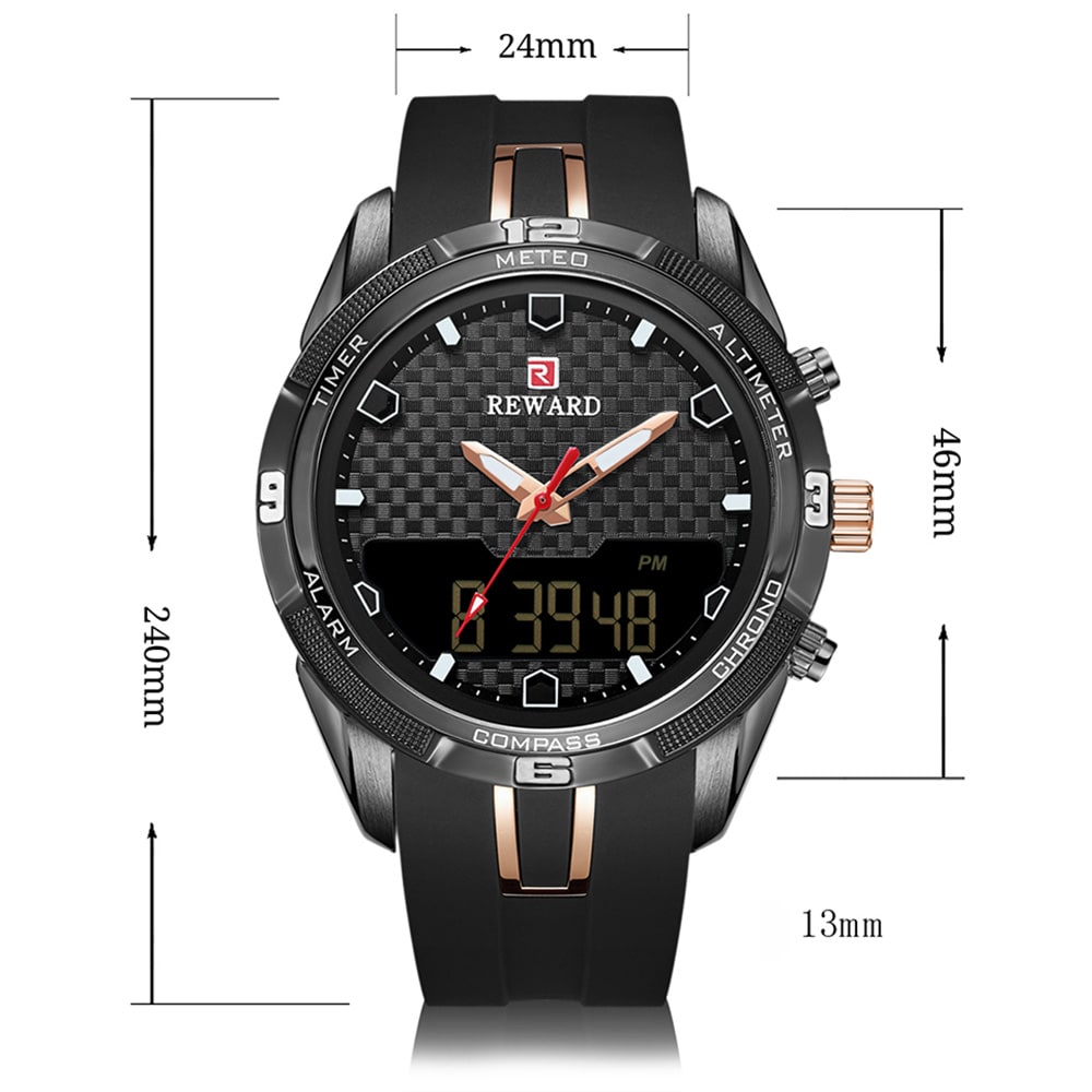 REWARD RD63095M Men's Waterproof Quartz Watch - Multi-A Gray Dial White Case REWARD RD63095M Men's Waterproof Quartz Watch - Multi-A Gray Dial White Case