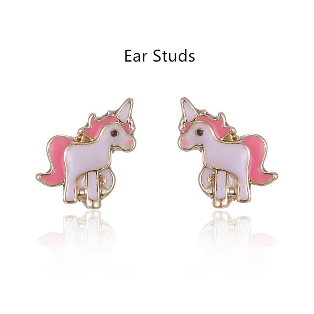Pink Unicorn Necklace Earrings- Pink Pink Unicorn Necklace Earrings- Pink