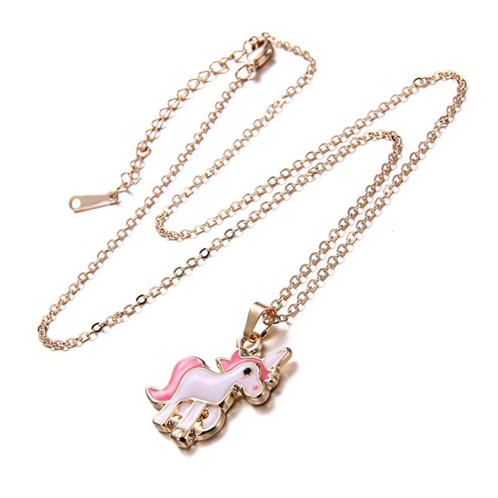 Pink Unicorn Necklace Earrings- Pink Pink Unicorn Necklace Earrings- Pink
