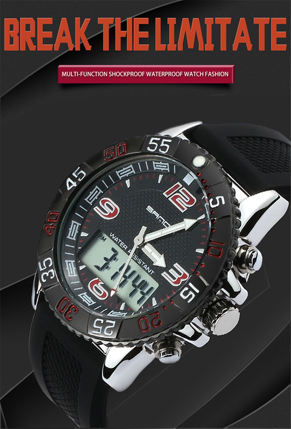 SANDA Sport Watch Men Military Waterproof Luxury Electronic Led Digital Watches- Multi-B SANDA Sport Watch Men Military Waterproof Luxury Electronic Led Digital Watches- Multi-B