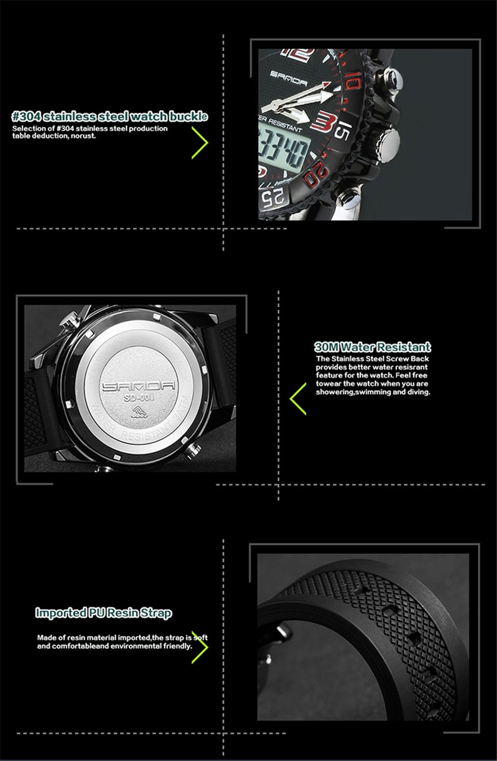 SANDA Sport Watch Men Military Waterproof Luxury Electronic Led Digital Watches- Multi-B SANDA Sport Watch Men Military Waterproof Luxury Electronic Led Digital Watches- Multi-B