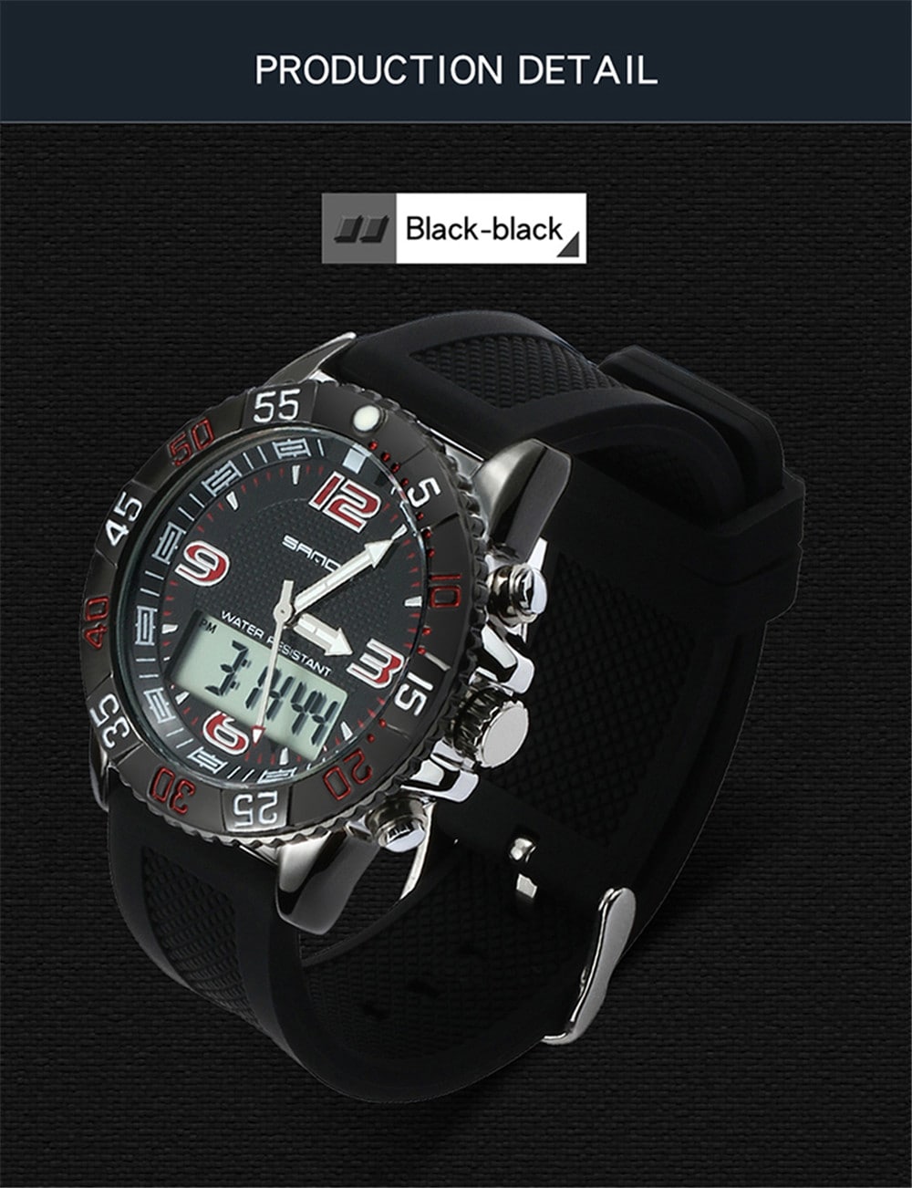 SANDA Sport Watch Men Military Waterproof Luxury Electronic Led Digital Watches- Multi-B SANDA Sport Watch Men Military Waterproof Luxury Electronic Led Digital Watches- Multi-B