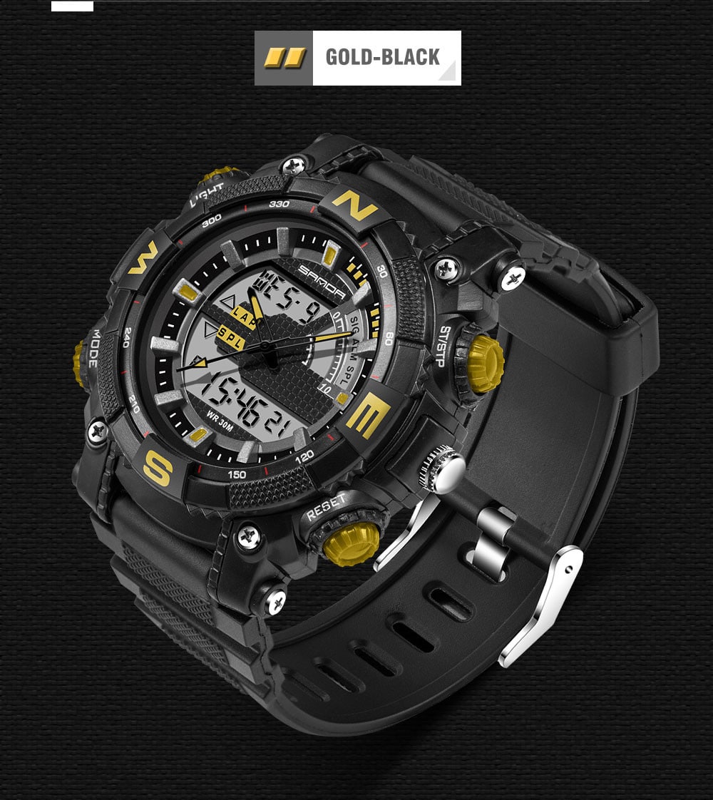 Sanda Fashion Men Dual Display Swimming Diving Sport Watch- Red Sanda Fashion Men Dual Display Swimming Diving Sport Watch- Red