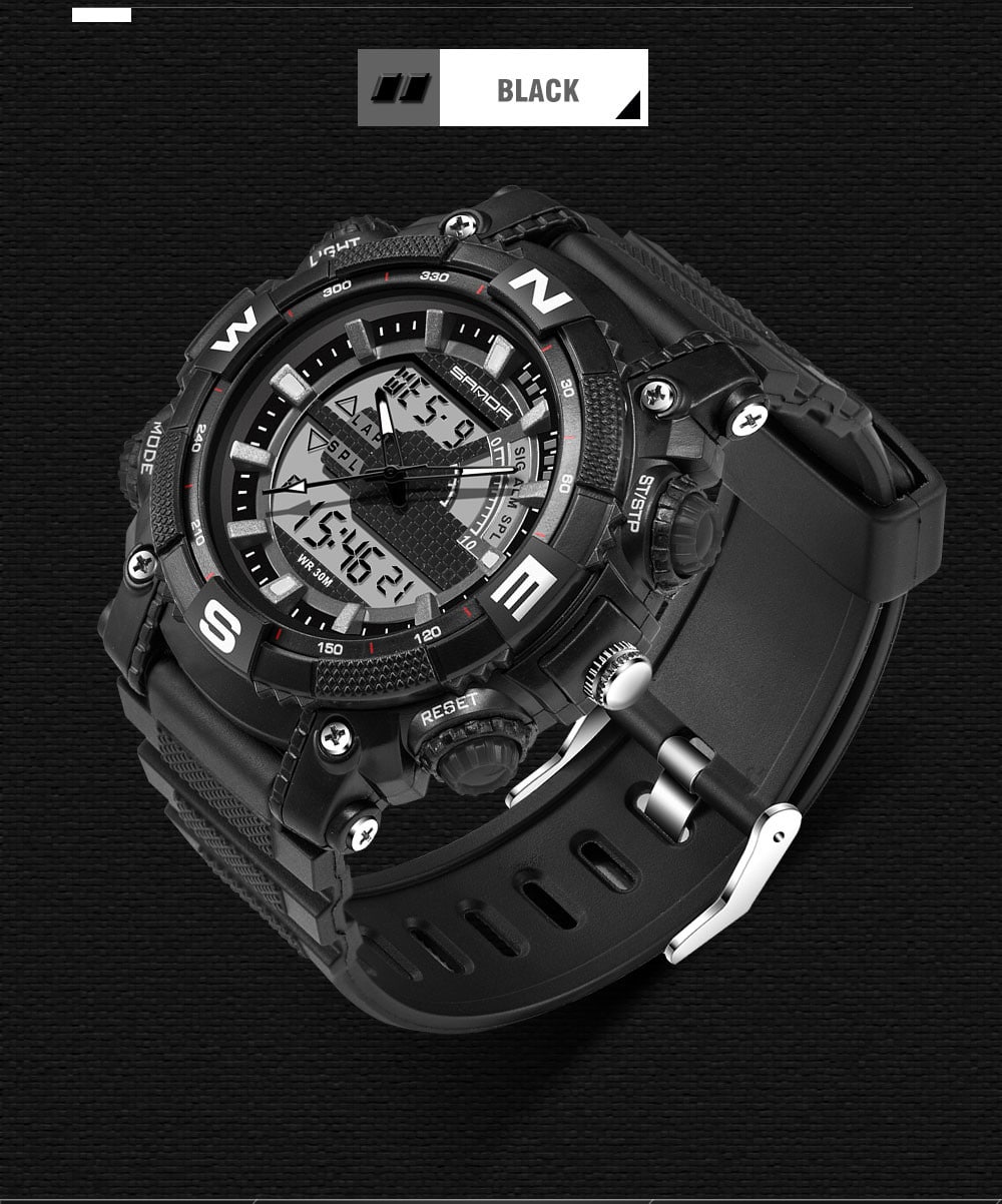 Sanda Fashion Men Dual Display Swimming Diving Sport Watch- Red Sanda Fashion Men Dual Display Swimming Diving Sport Watch- Red