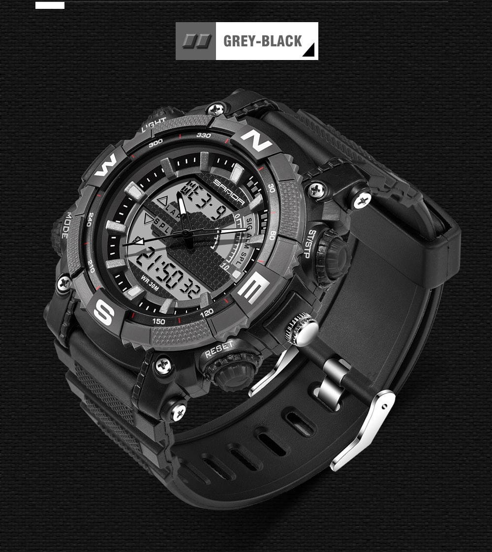 Sanda Fashion Men Dual Display Swimming Diving Sport Watch- Red Sanda Fashion Men Dual Display Swimming Diving Sport Watch- Red
