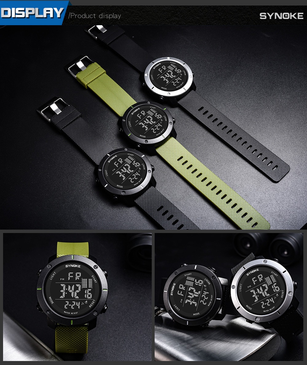 SYNOKE Multi-Functional Waterproof Outdoor Digital Watches- Black SYNOKE Multi-Functional Waterproof Outdoor Digital Watches- Black