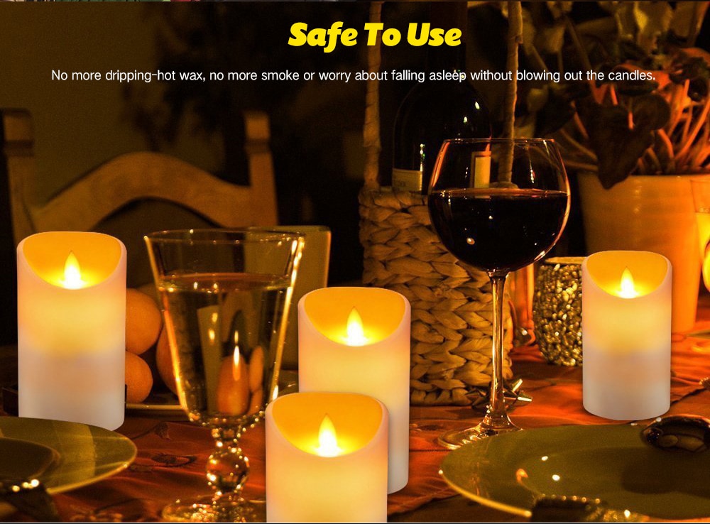 Utorch Remote Control Candle LED Light 3pcs- White 3 pieces with same size Utorch Remote Control Candle LED Light 3pcs- White 3 pieces with same size