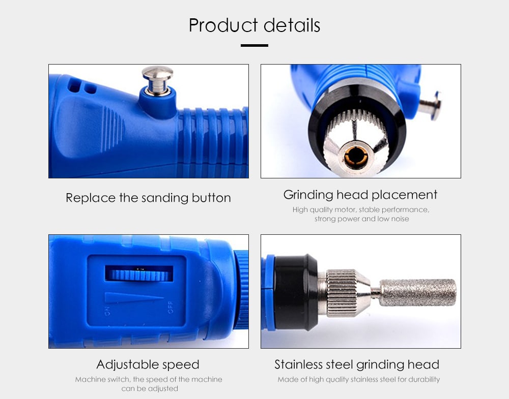 Portable Mini Nail Tool Electric Grinder Pen Type Toe Grinder Polish Remover- Rose Red EU Plug Portable Mini Nail Tool Electric Grinder Pen Type Toe Grinder Polish Remover- Rose Red EU Plug