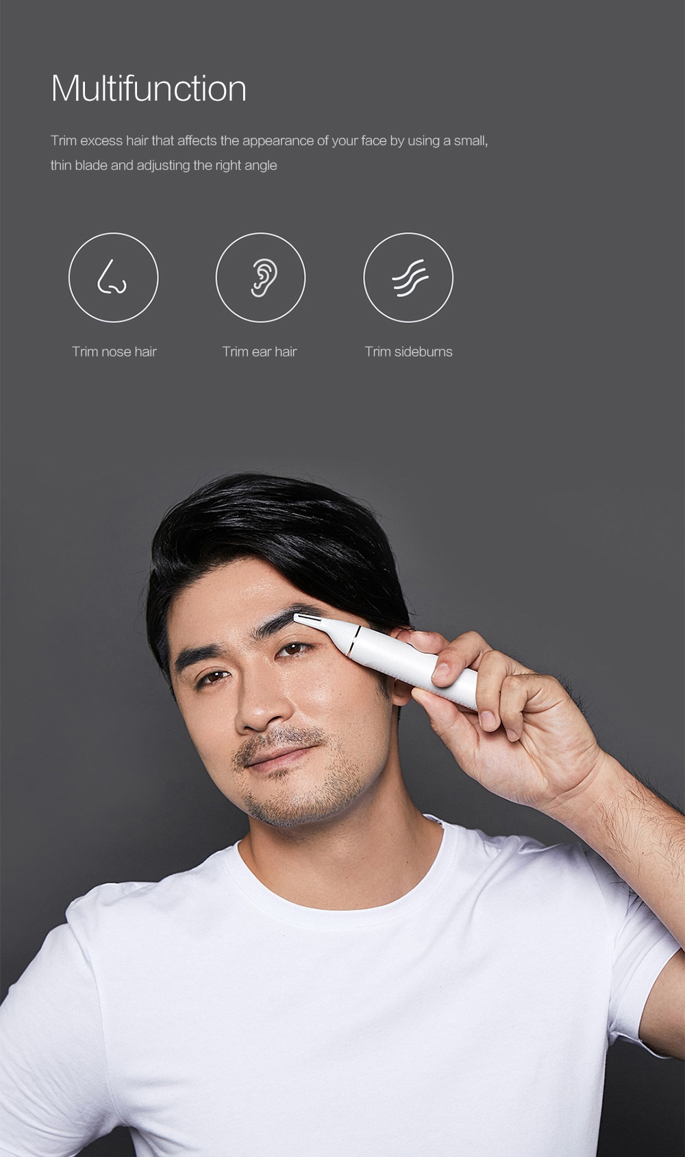 SOOCAS N1 Nose Hair Trimmer from Xiaomi Youpin- White SOOCAS N1 Nose Hair Trimmer from Xiaomi Youpin- White