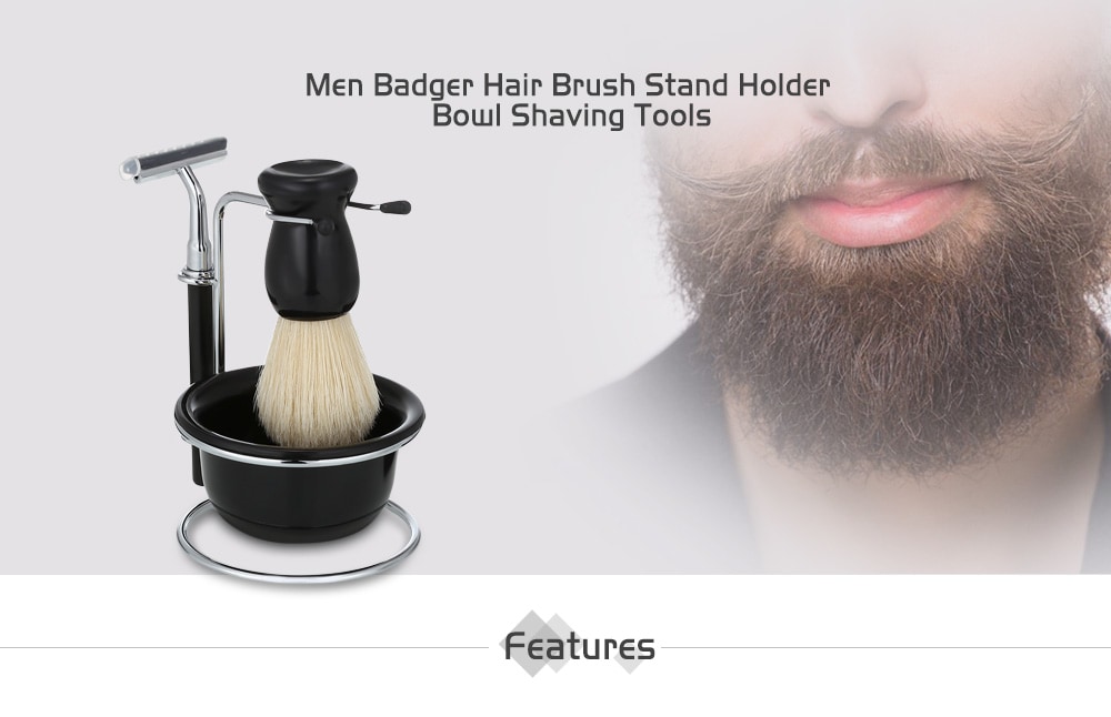 Men Shaving Badger Hair Brush Stand Holder Bowl Razor Facial Cleaning Accessories- 02# Men Shaving Badger Hair Brush Stand Holder Bowl Razor Facial Cleaning Accessories- 02#