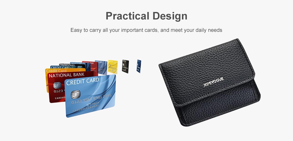 XIMIVOGUE Quality Simple Plain Flip Card Holder- Gray Cloud XIMIVOGUE Quality Simple Plain Flip Card Holder- Gray Cloud