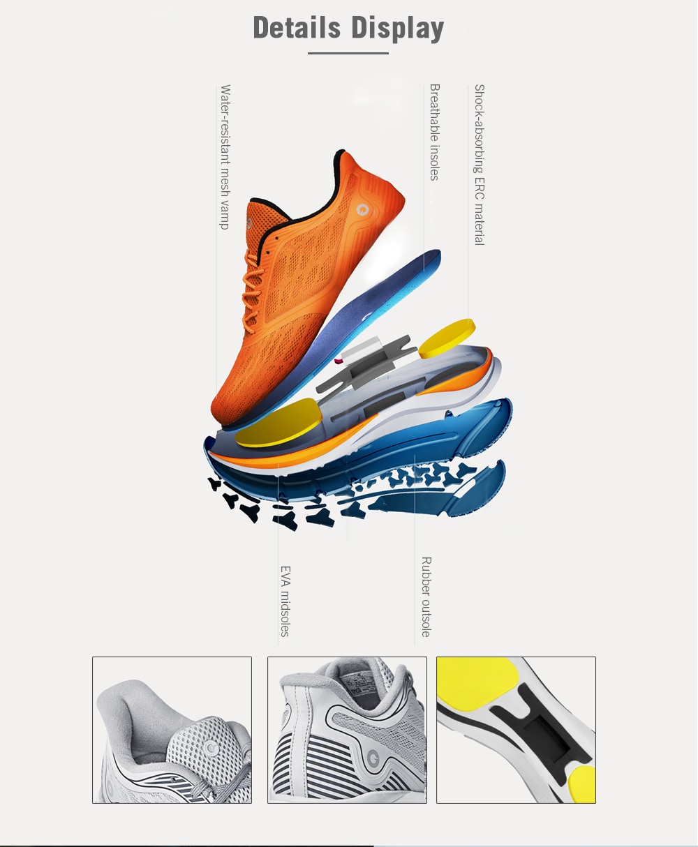 Breathable Anti-slip Running Athletic Shoes for Couple from Xiaomi Youpin- Orange 42 Breathable Anti-slip Running Athletic Shoes for Couple from Xiaomi Youpin- Orange 42