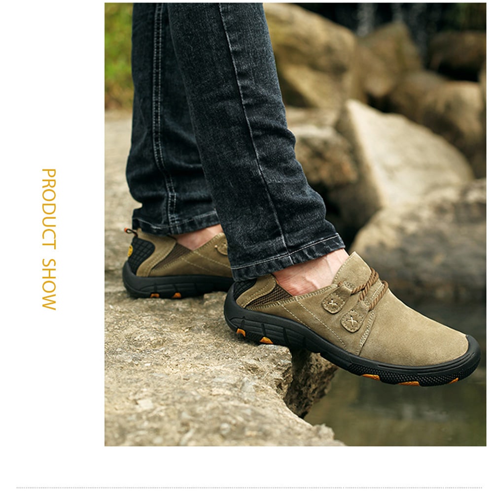 Outdoor Lace Up Anti-slip Hiking Shoes for Men- Gray 43 Outdoor Lace Up Anti-slip Hiking Shoes for Men- Gray 43