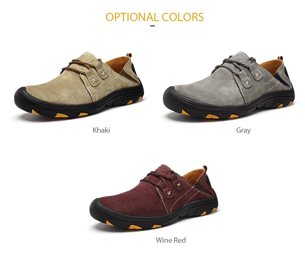 Outdoor Lace Up Anti-slip Hiking Shoes for Men- Gray 43 Outdoor Lace Up Anti-slip Hiking Shoes for Men- Gray 43