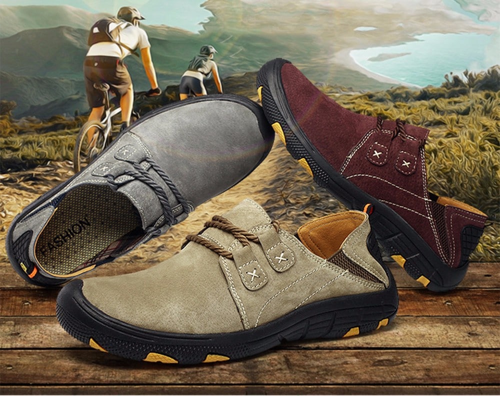 Outdoor Lace Up Anti-slip Hiking Shoes for Men- Gray 43 Outdoor Lace Up Anti-slip Hiking Shoes for Men- Gray 43