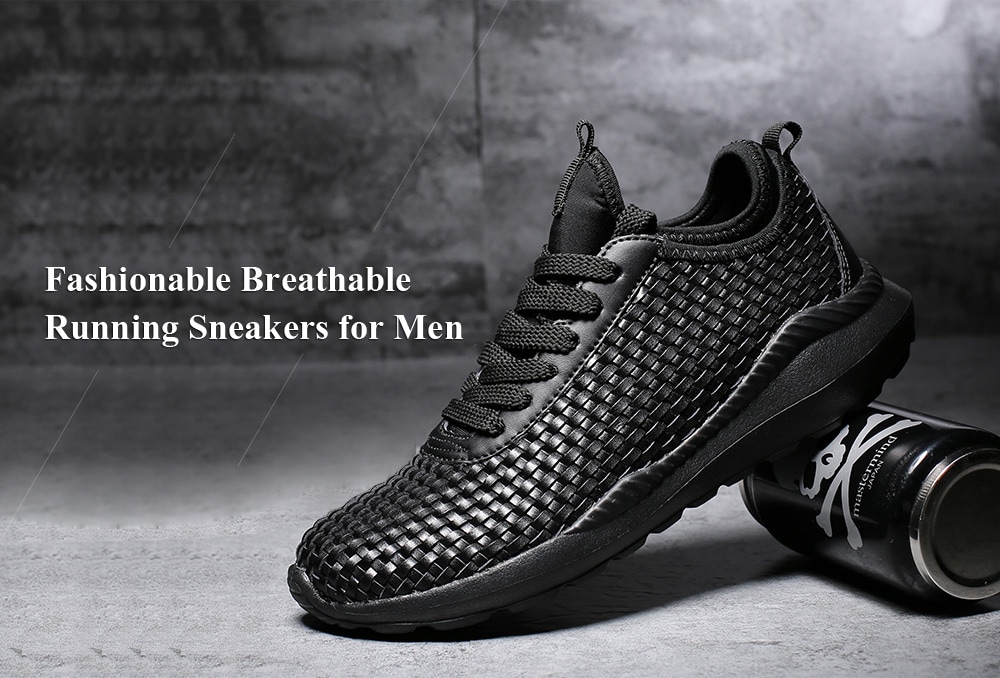 Fashionable Breathable Running Sneakers for Men- Black 47 Fashionable Breathable Running Sneakers for Men- Black 47