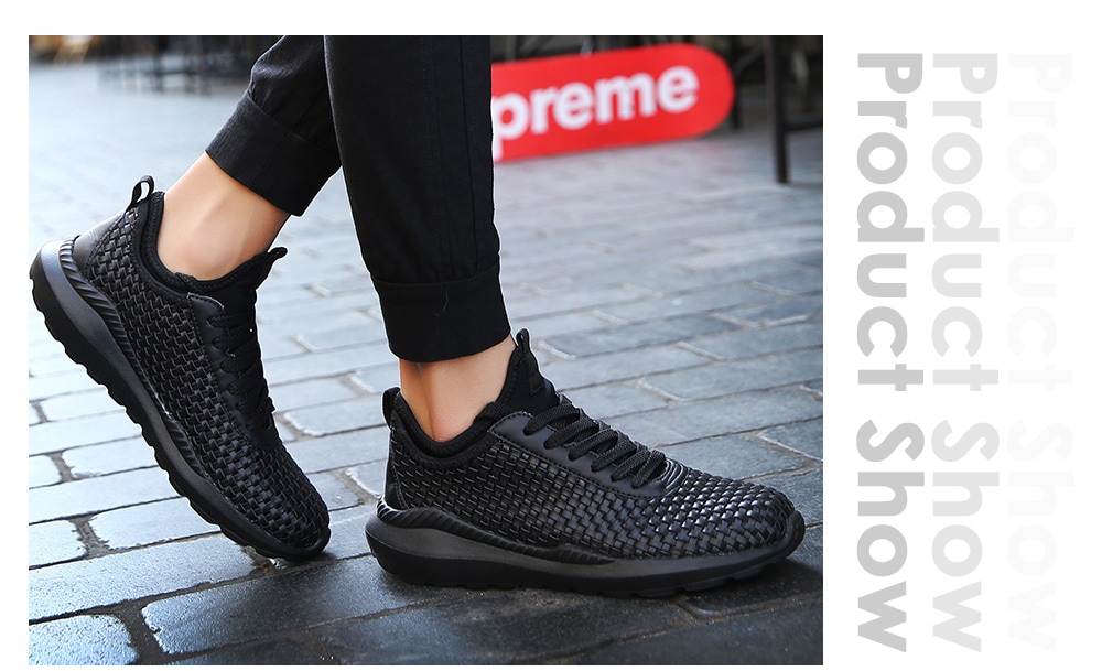 Fashionable Breathable Running Sneakers for Men- Black 47 Fashionable Breathable Running Sneakers for Men- Black 47