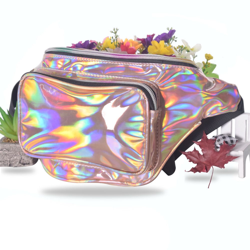 LOUIS JASON Travel Beach Shiny Raves Hip Fashion Hologram PVC Travel Waist Bags- Hot Pink LOUIS JASON Travel Beach Shiny Raves Hip Fashion Hologram PVC Travel Waist Bags- Hot Pink