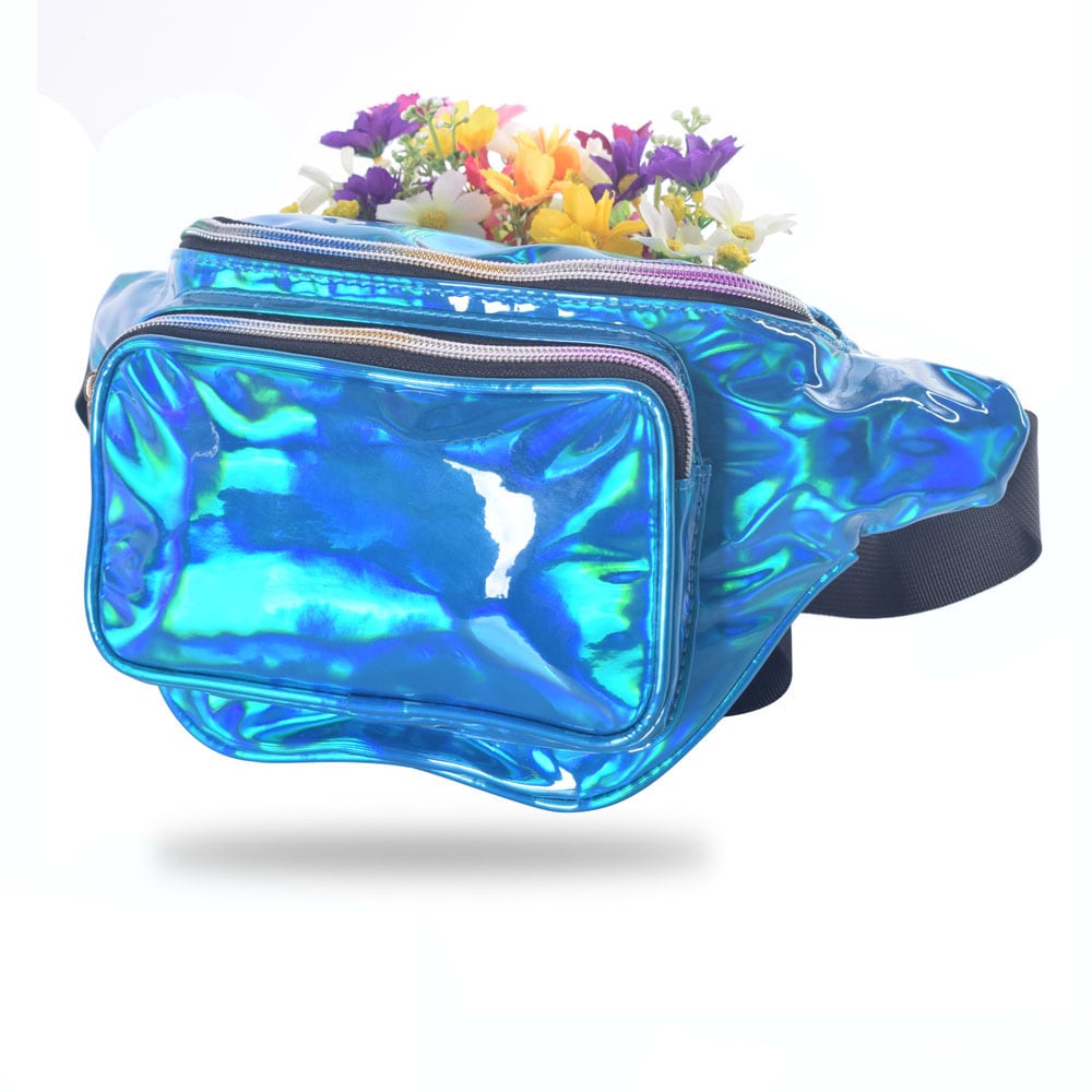 LOUIS JASON Travel Beach Shiny Raves Hip Fashion Hologram PVC Travel Waist Bags- Hot Pink LOUIS JASON Travel Beach Shiny Raves Hip Fashion Hologram PVC Travel Waist Bags- Hot Pink