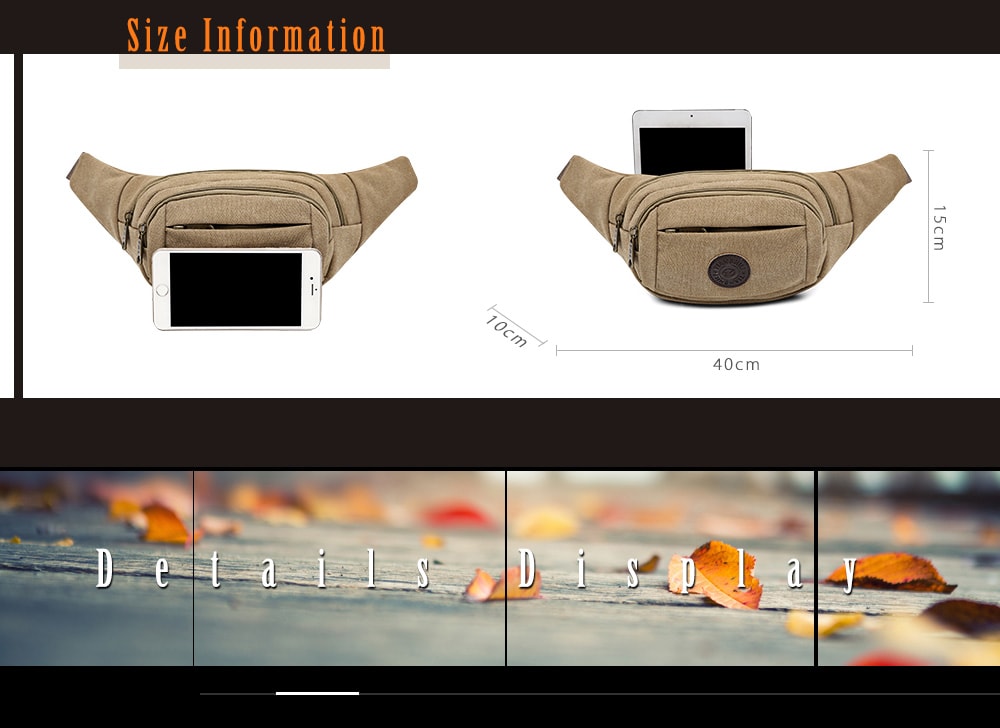 Stylish Durable Canvas Waist Bag- Brown Stylish Durable Canvas Waist Bag- Brown
