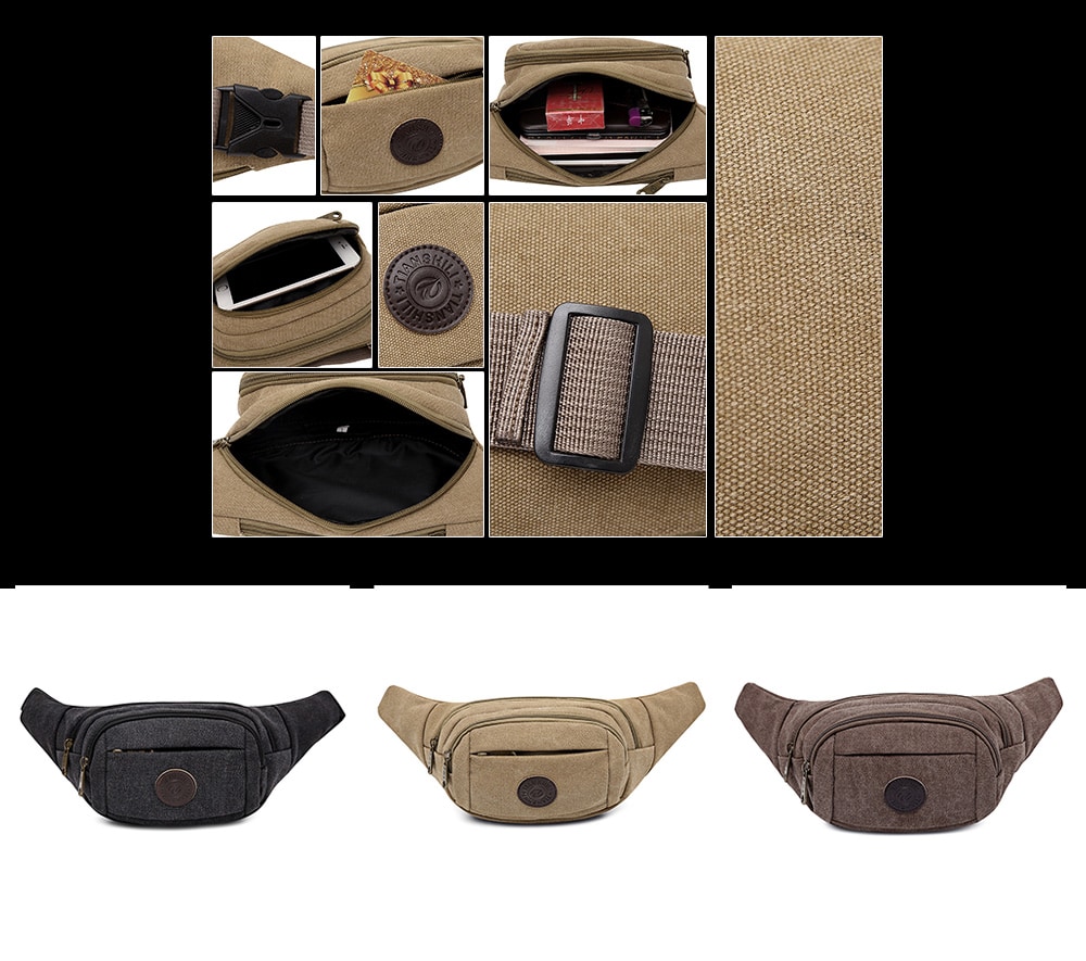 Stylish Durable Canvas Waist Bag- Brown Stylish Durable Canvas Waist Bag- Brown