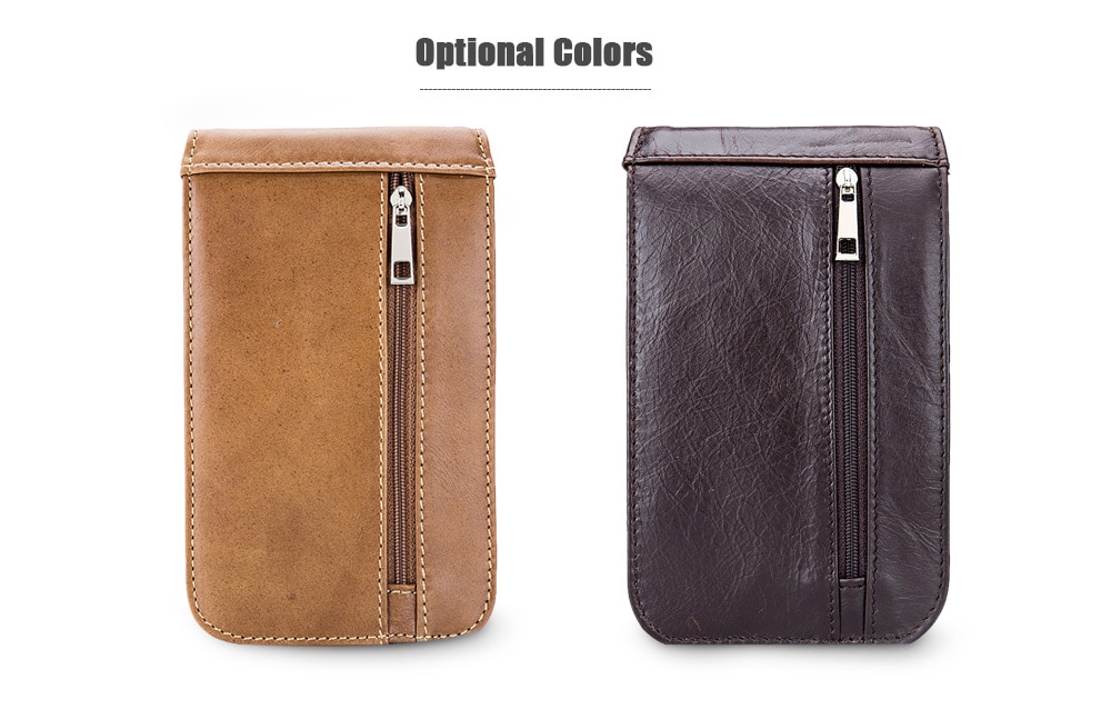 BULLCAPTAIN Fashion Genuine Leather Mini Cellphone Waist Bag- Dun BULLCAPTAIN Fashion Genuine Leather Mini Cellphone Waist Bag- Dun