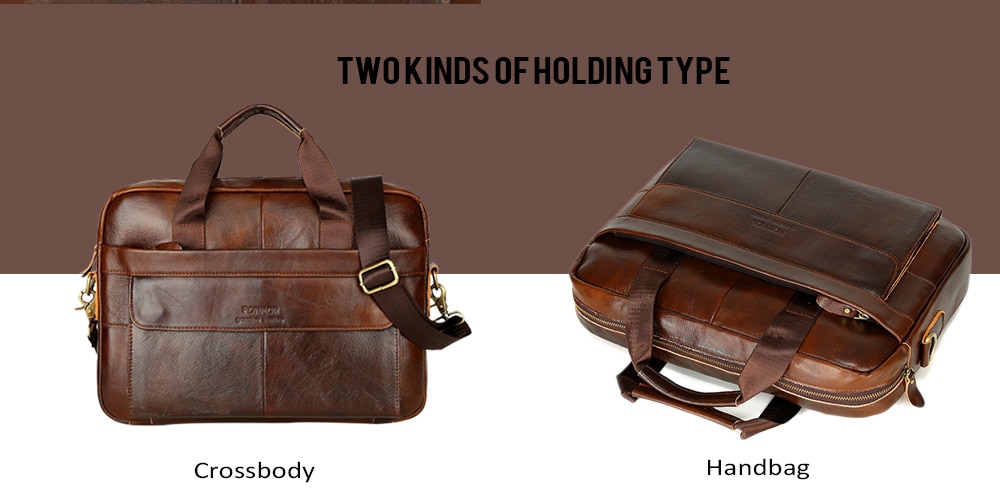 Vintage men's Cow Leather Briefcase Genuine Leather Handbag Laptop Briefcase- Deep Coffee Vintage men's Cow Leather Briefcase Genuine Leather Handbag Laptop Briefcase- Deep Coffee