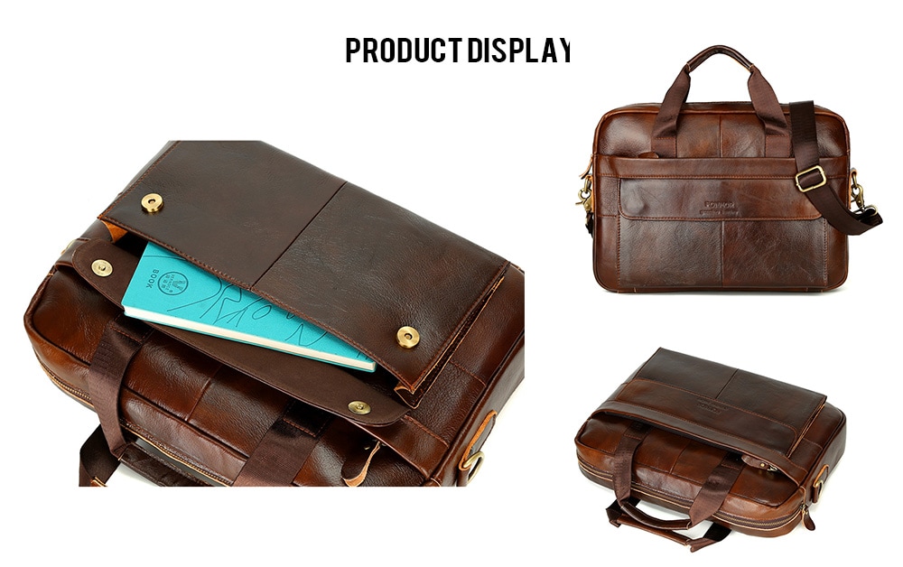 Vintage men's Cow Leather Briefcase Genuine Leather Handbag Laptop Briefcase- Deep Coffee Vintage men's Cow Leather Briefcase Genuine Leather Handbag Laptop Briefcase- Deep Coffee