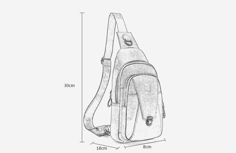BULLCAPTAIN Men's One shoulder Crossbody Multi-function Sports and Leisure Chest Bag- Coffee BULLCAPTAIN Men's One shoulder Crossbody Multi-function Sports and Leisure Chest Bag- Coffee