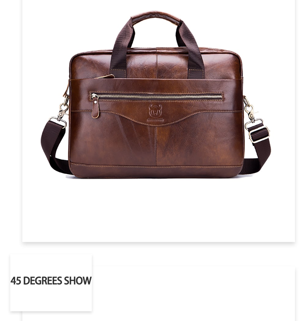 BULLCAPTAIN Men's Messenger Bag Leather Multifunction Portable Briefcase- Brown BULLCAPTAIN Men's Messenger Bag Leather Multifunction Portable Briefcase- Brown