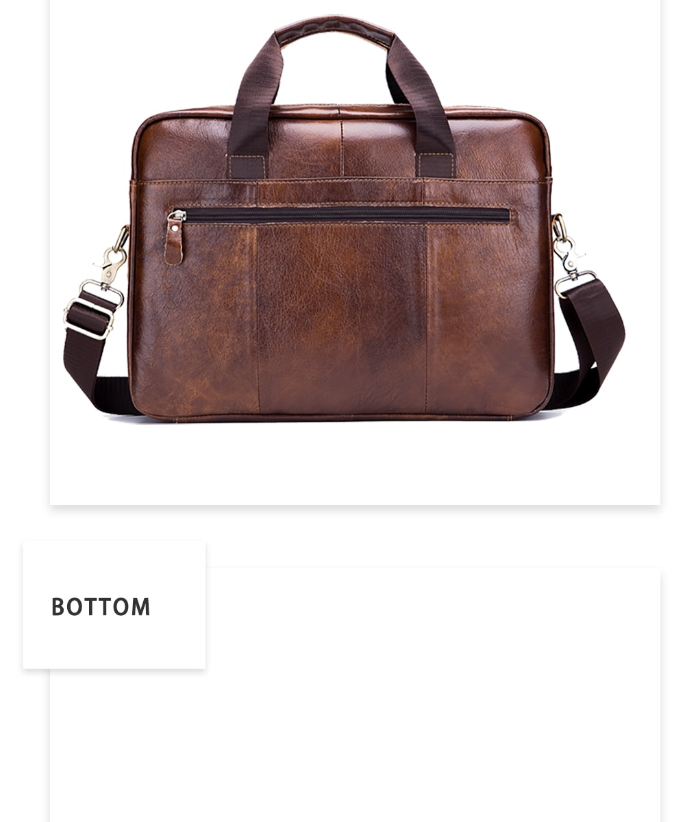 BULLCAPTAIN Men's Messenger Bag Leather Multifunction Portable Briefcase- Brown BULLCAPTAIN Men's Messenger Bag Leather Multifunction Portable Briefcase- Brown