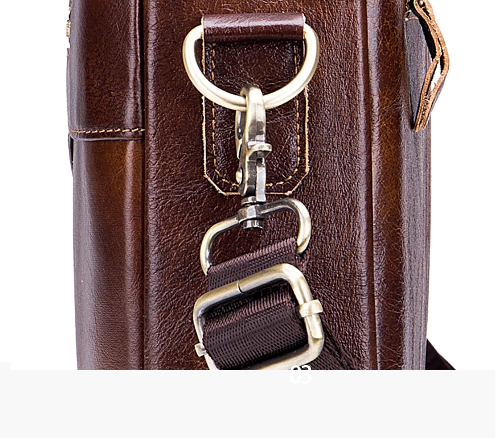 BULLCAPTAIN Men's Messenger Bag Leather Multifunction Portable Briefcase- Brown BULLCAPTAIN Men's Messenger Bag Leather Multifunction Portable Briefcase- Brown